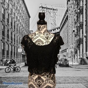 Rue 21 black lace overlay crop top